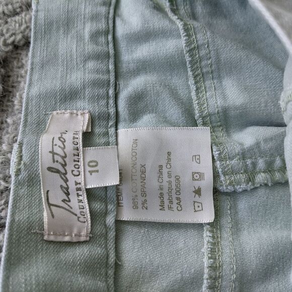 Vintage Tradition trendy light green cropped super hight rise jeans size 10 @L1 - Picture 5 of 10